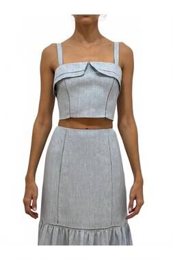 NEW HEVRON alba top in sky melange